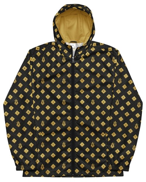 DaKahree: Crown Emblem Noir Pattern™ – Men’s windbreaker